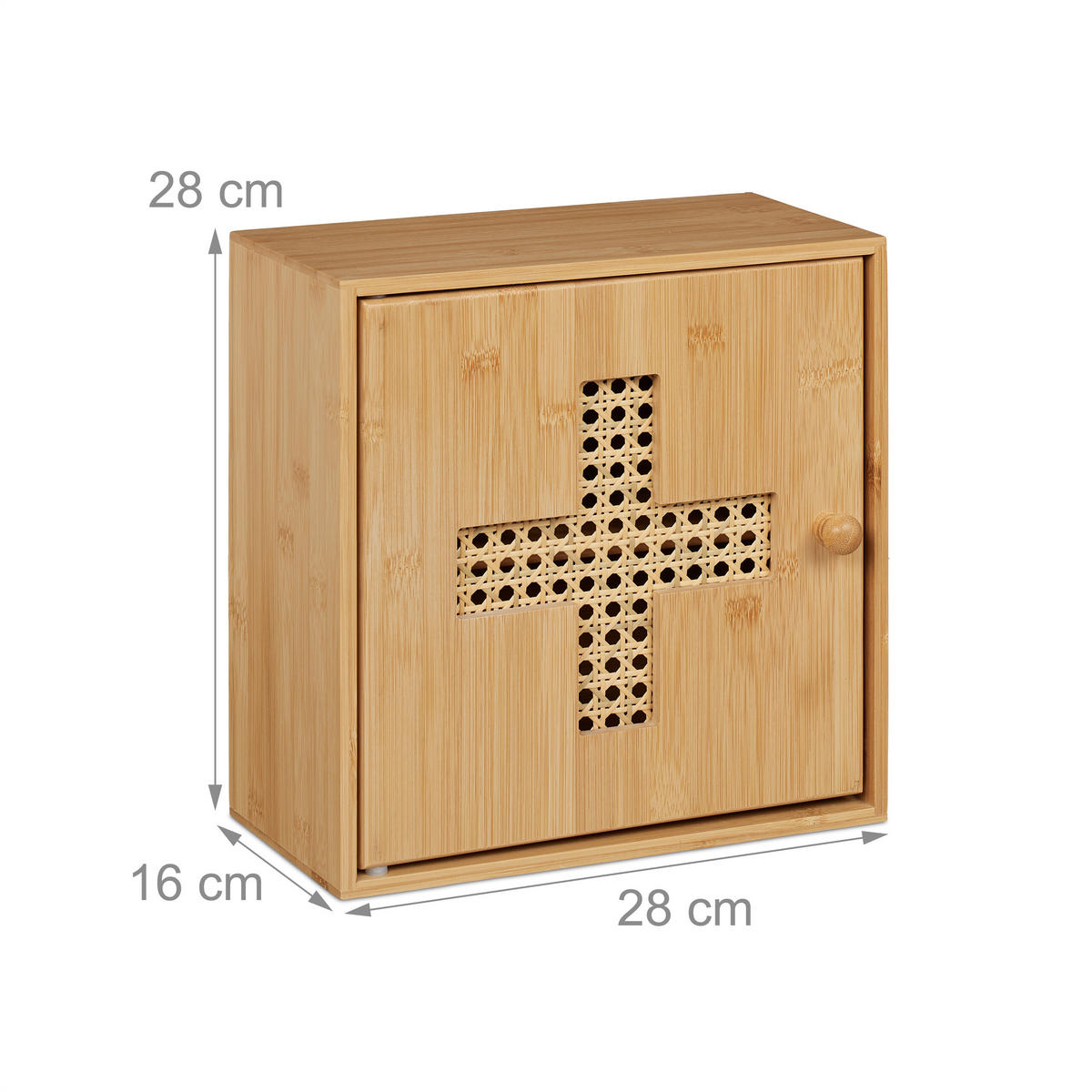 MEDIZINSCHRANK - Hellbraun, Holz/Holzwerkstoff (28/28/16cm) - Relaxdays