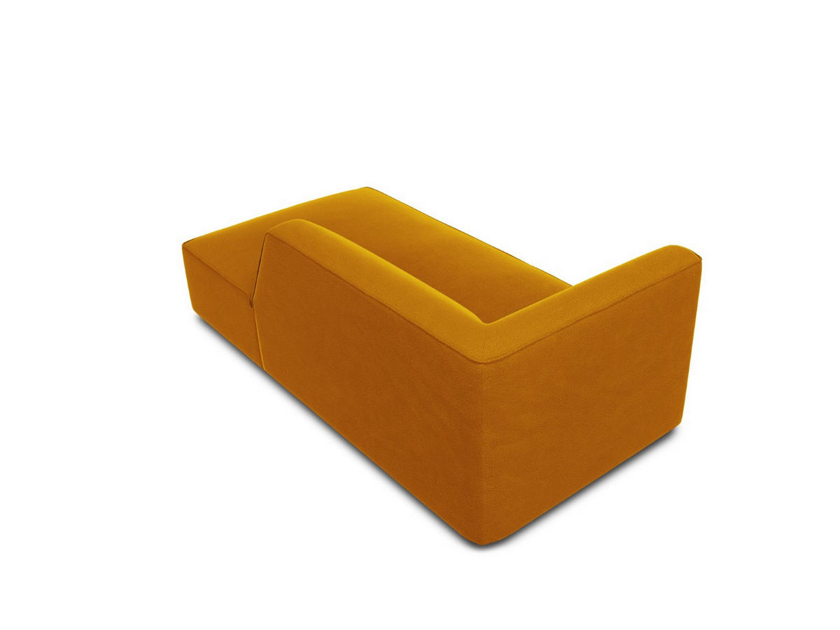 CHAISELONGUE rechts Ruby aus Samt gelb - Gelb, Textil (93/69/180cm) - Micadoni