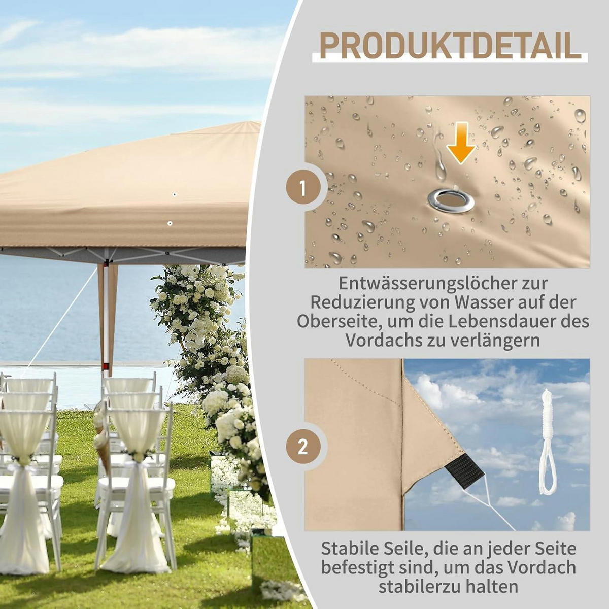 FALTPAVILLON 3x6 m Khaki mit 6 Seitenteilen - Olivgrün, Textil (300/265/600cm)