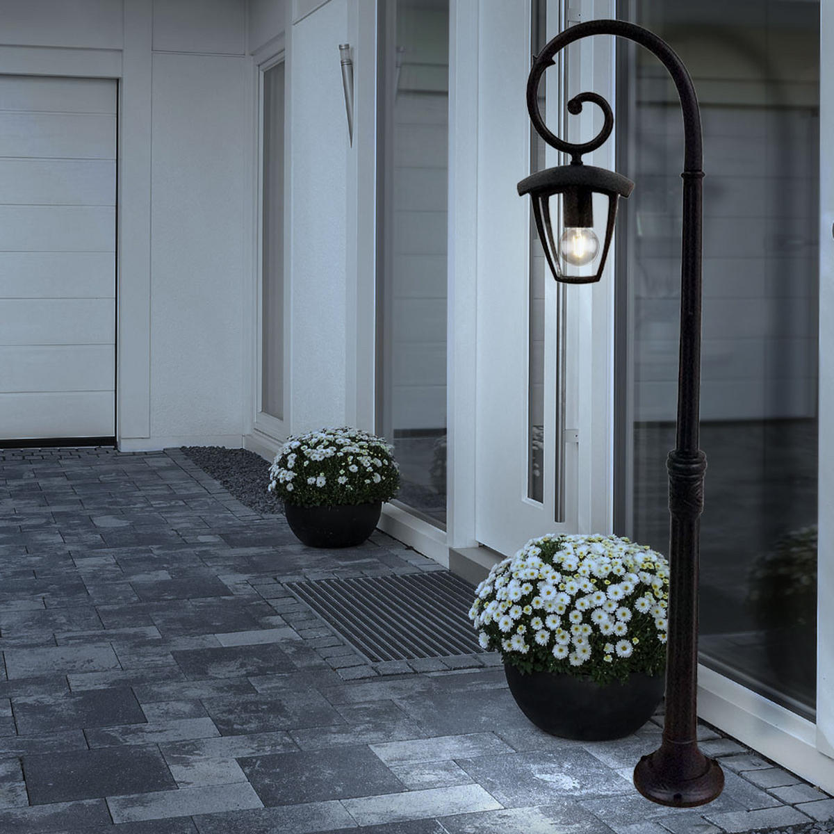 STEHLATERNE Aluminium Schwarz - Schwarz, Metall (34.5/34.5/136.5cm)