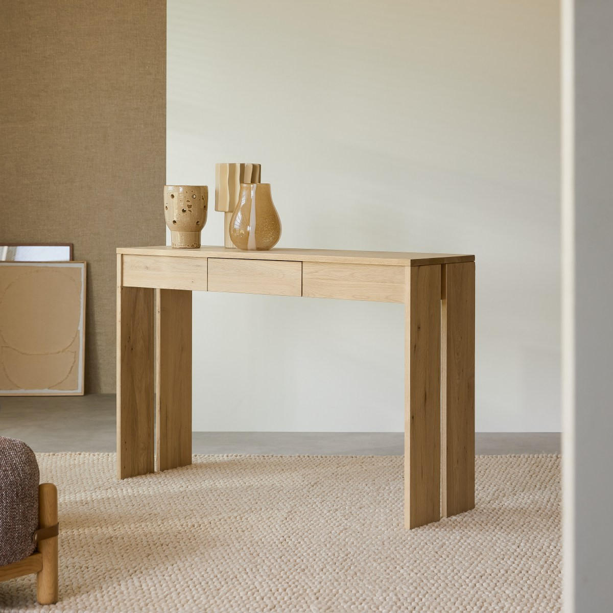 KONSOLENTISCH Eden Natur aus Eiche - Naturfarben, Holz (35/120/78cm) - Tikamoon