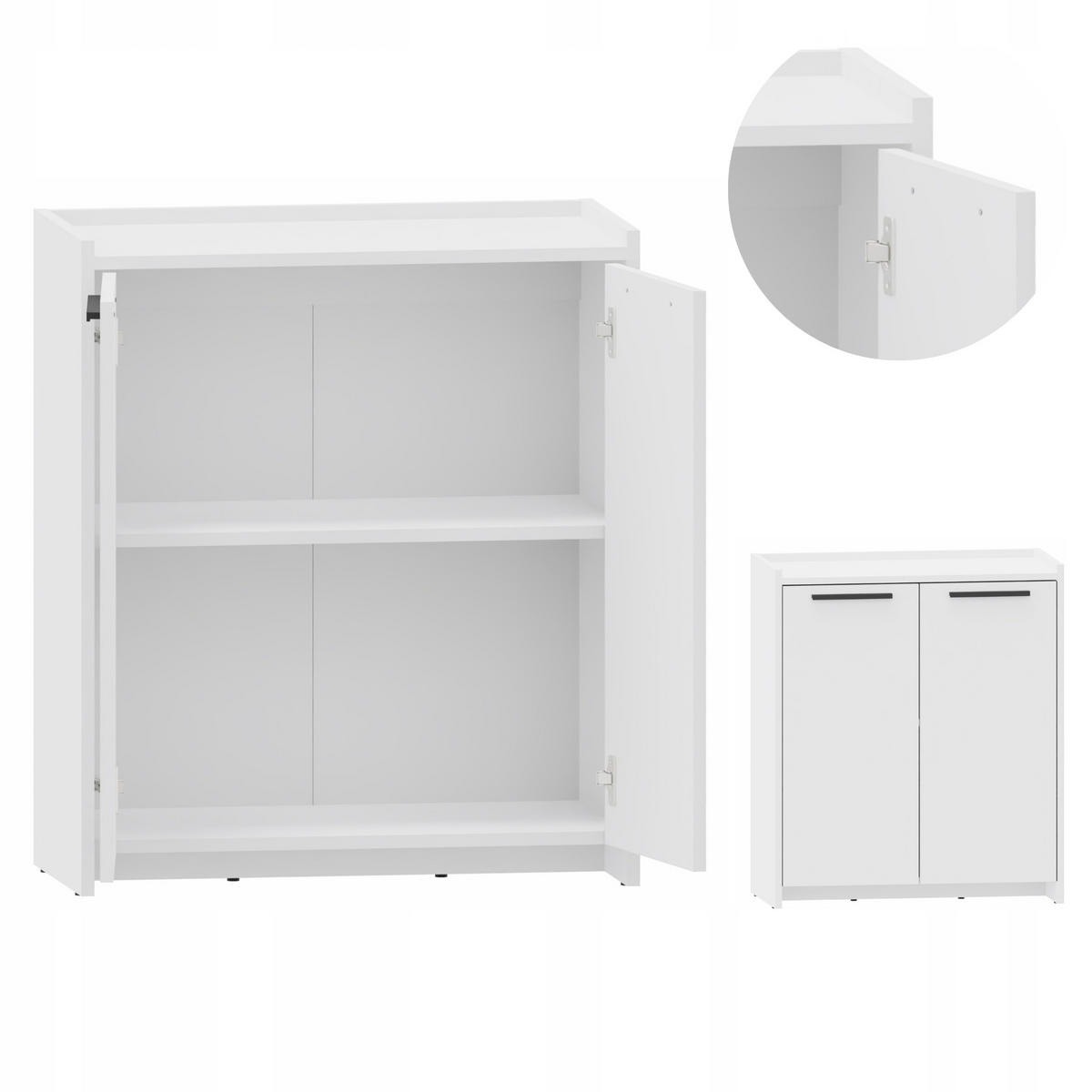 KOMMODE ALTIVO COM 70 2D Weiß 68,8/35,9/80,6 cm - Weiß, Holzwerkstoff (68.8/80.6/35.9cm) - Matkam Möbel