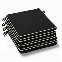 SITZKISSEN 4-tlg., Schwarz - Schwarz, Textil (40/4.5/40cm) - Oviala