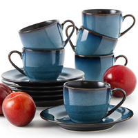KAFFEESERVICE ESPRESSO 6 Personen BALI 12-tlg - Blau, Keramik (9.5/6.5/9.5cm) - Ritzenhoff Breker