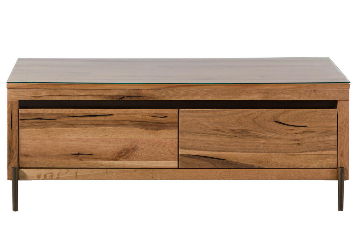 COUCHTISCH Wild-/Zerreiche 120x67x45 natur geölt MONTREUX #120 - Braun, Holz (120/67/45cm) - Massivmoebel24