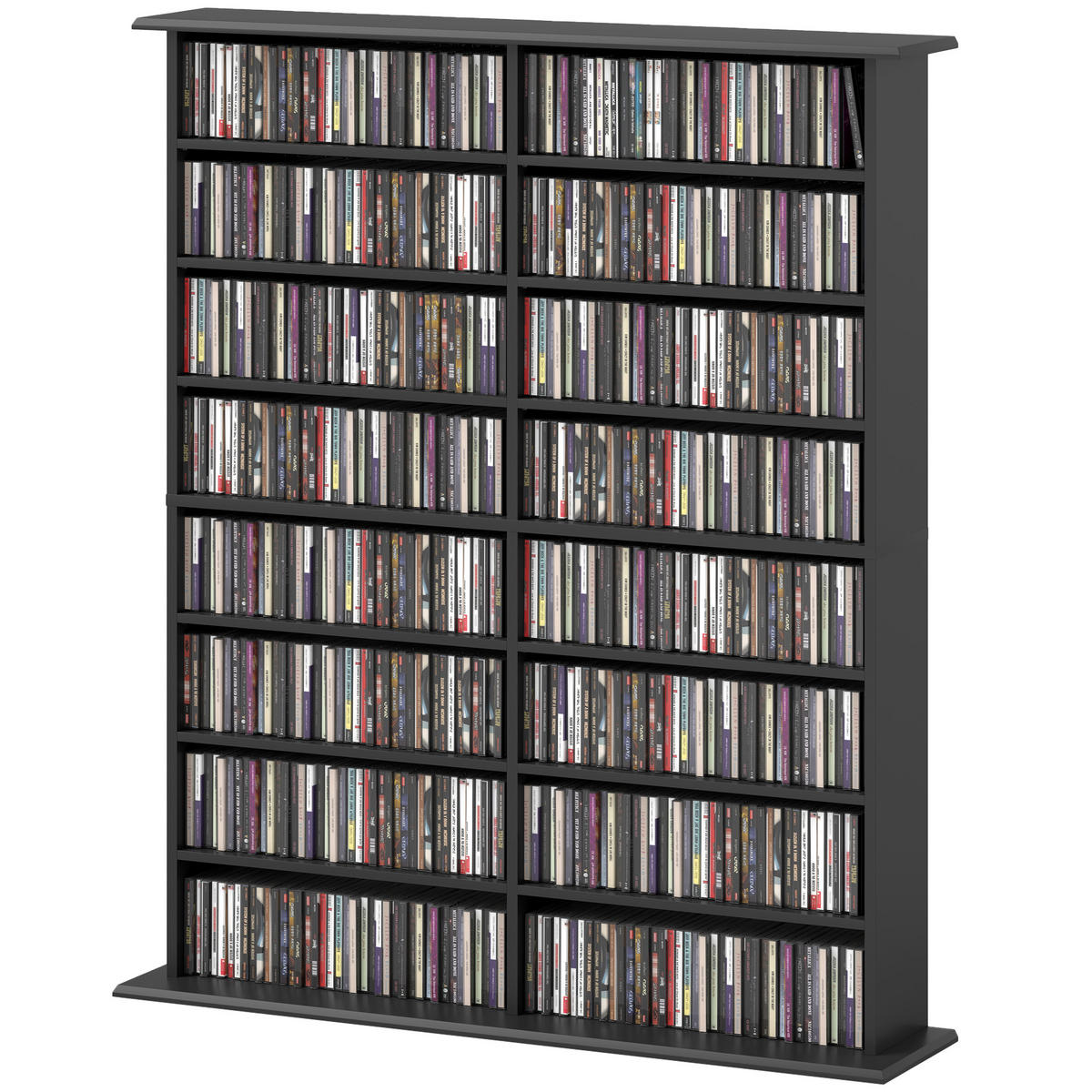 CD-REGAL DE-14455 16 Fächer, verstellbare Böden Schwarz - Schwarz, Holzwerkstoff (24/126.3/106.5cm) - ComfortXL