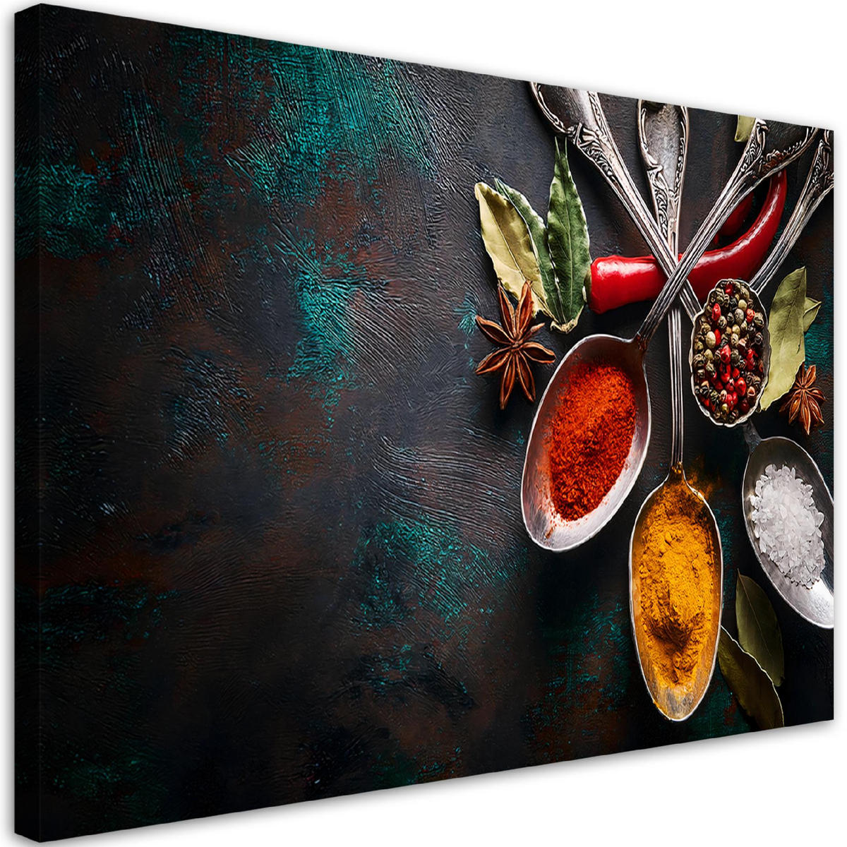 WANDBILD gewürze in der küche - Multicolor, Textil (60/40cm) - Feeby