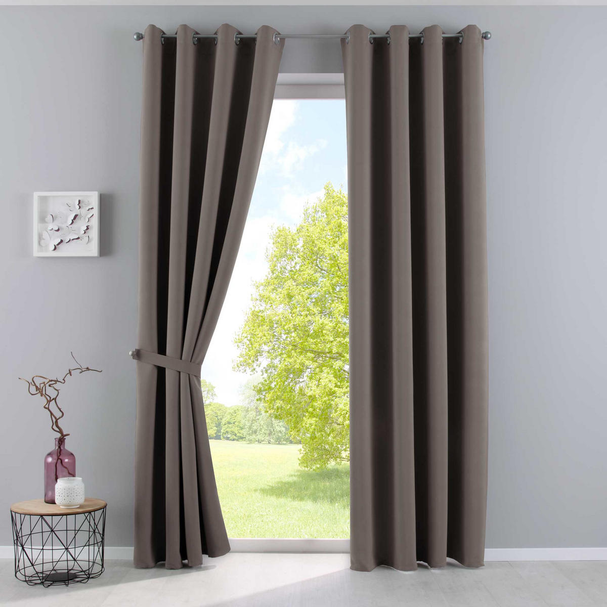 VORHANG »NEW YORK« HxB 225x140 cm Taupe - Taupe, Textil (140/225cm) - Gardinenbox