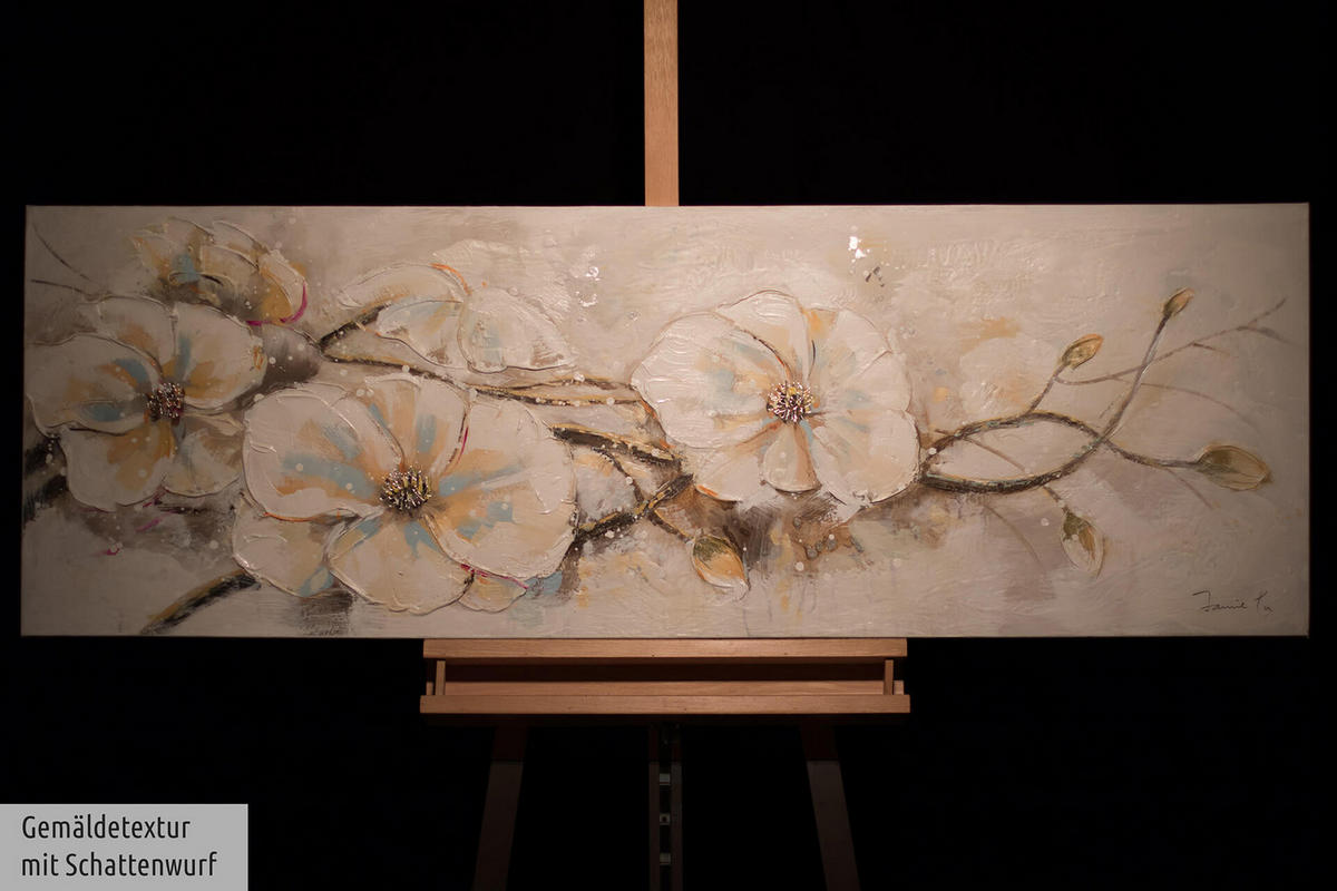 ÖLGEMÄLDE 150/50 cm - Weiß, Holz/Textil (2.1/50cm) - KUNSTLOFT