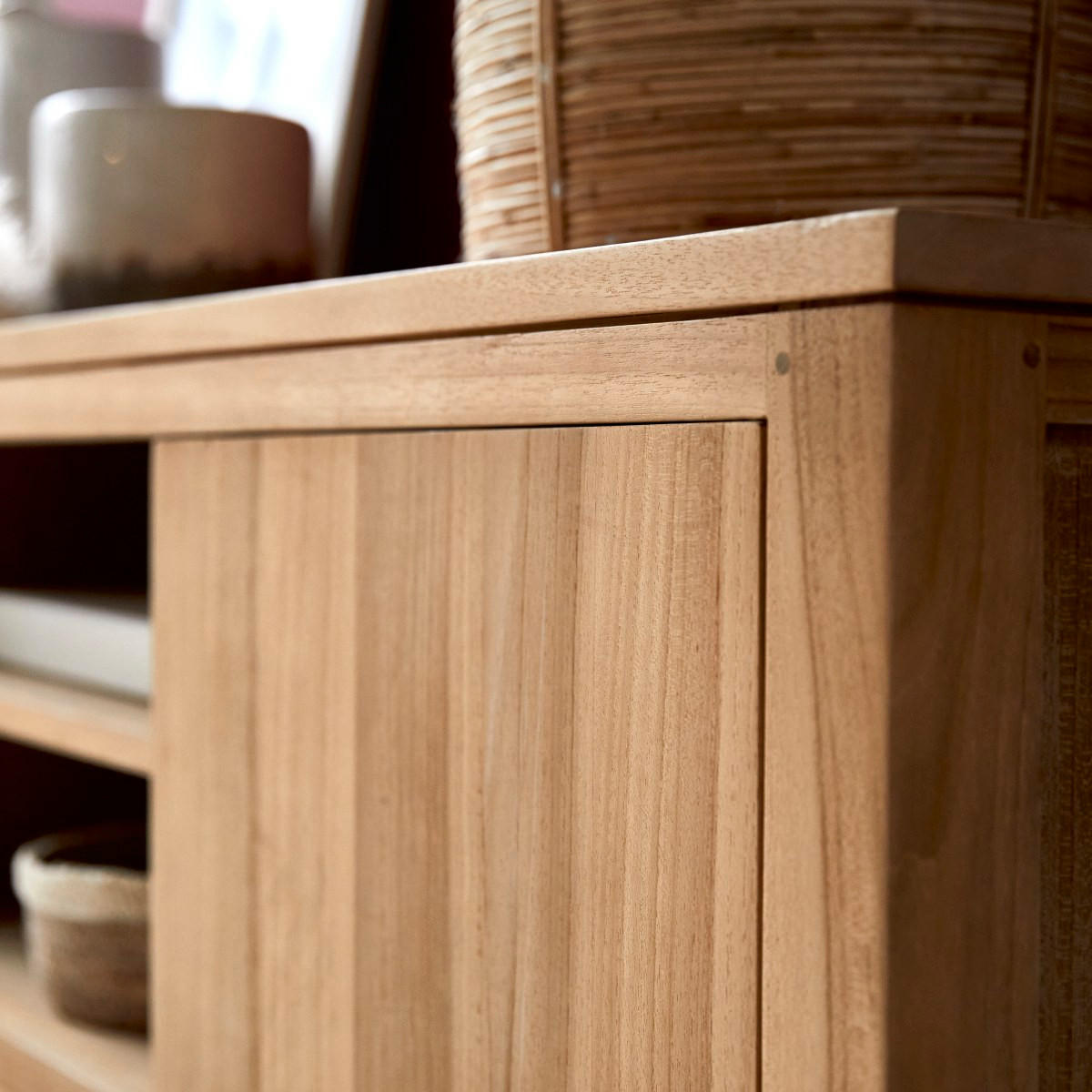 TV-SCHRANK Basil Natur aus Teak - Naturfarben, Holz (140/35/40cm) - Tikamoon