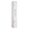 BADSCHRANK Irma Weiß Hochglanz 30 x 192 cm - Weiß Hochglanz, Holzwerkstoff (30/192/30cm) - Vicco