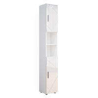 BADSCHRANK Irma Weiß Hochglanz 30 x 192 cm - Weiß Hochglanz, Holzwerkstoff (30/192/30cm) - Vicco