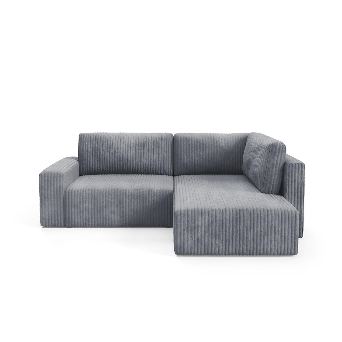 ECKSOFA Angela 4 Sitzplätze Dunkelgrau - Grau, Holz (245/182cm) - Petits-meubles