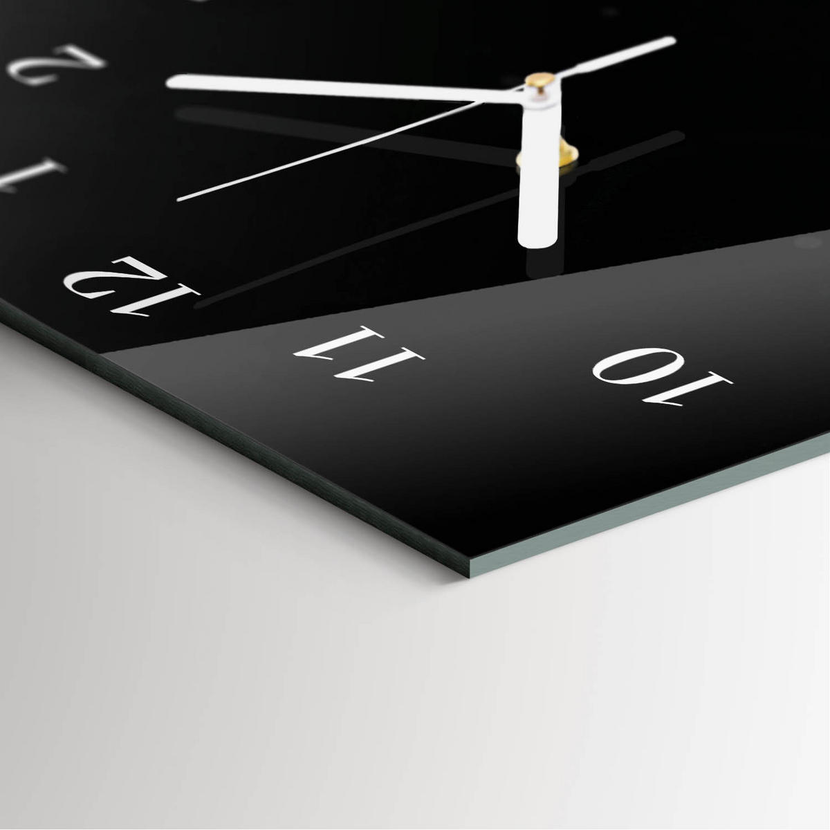 WANDUHR 30x60 cm - Weinfass - Schwarz, Glas (30/60/0.4cm) - TULUP