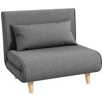 SCHLAFSOFA, Leinenbezug mit 6-fach verstellbarer Rückenlehne, 94/78/80 cm, Grau - Grau, Textil (78/80/94cm) - Redom