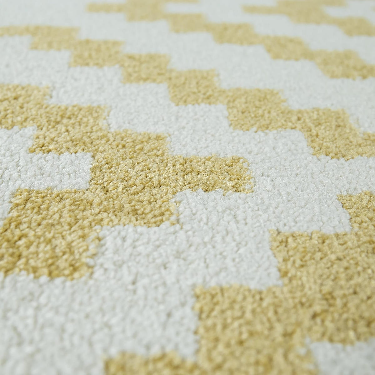 KURZFLORTEPPICH, mit Rautenmuster, aus Polypropylen, Gelb, 200 x 280 cm - Gelb, Textil (200/280cm) - KADIMA DESIGN