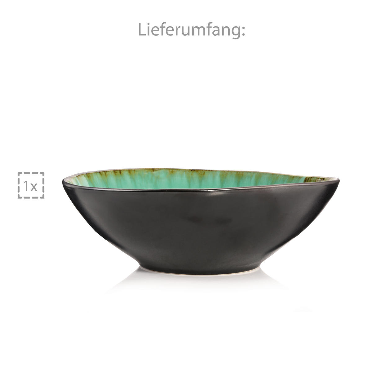SALATSCHALE PALM BEACH - aus Steingut - Grün, Stein (23.5/23.5/7.5cm) - Sänger