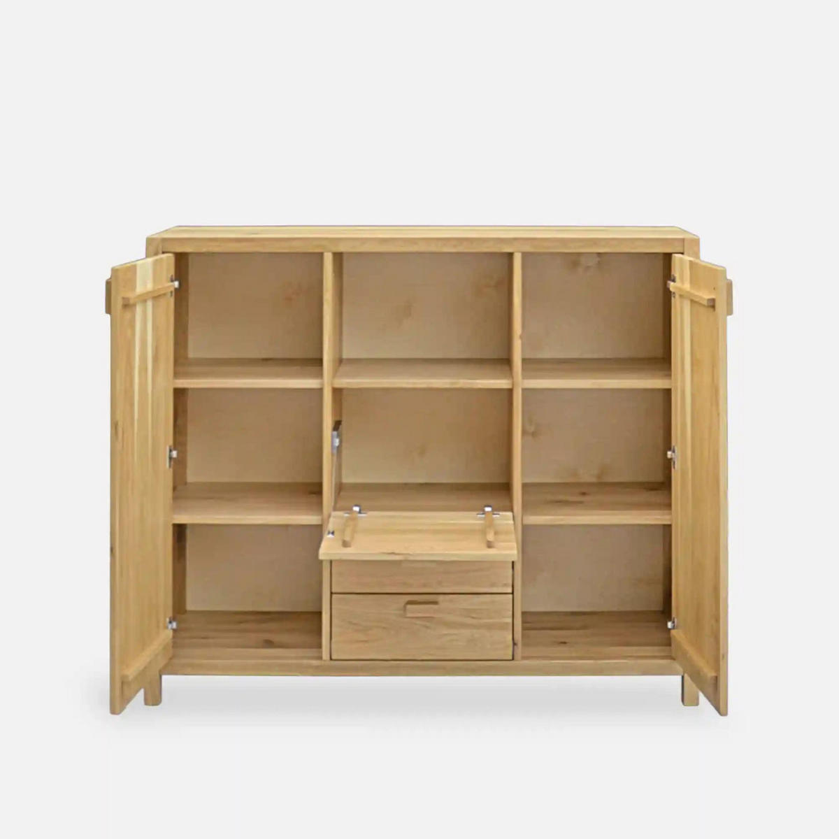 KOMMODE aus Eiche mit Beine fürs Wohnzimmer DAVOS - Eichefarben, Holz (140/120/40cm) - Rawood Furniture