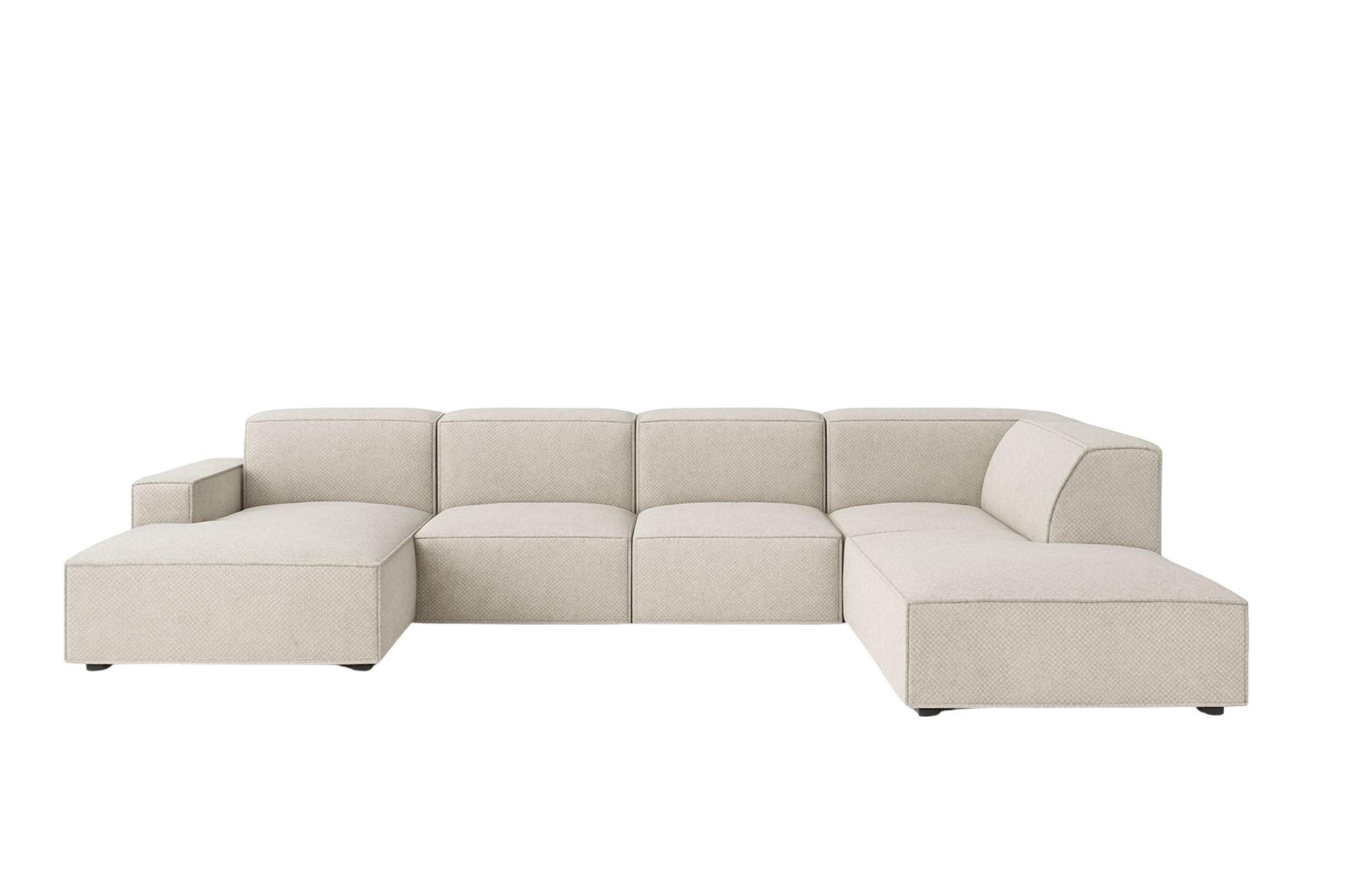 ECKSOFA Cursal V, Stoff Artico, Nata, Rechts - Beige, Holz (364/262cm) - Kaiser Möbel