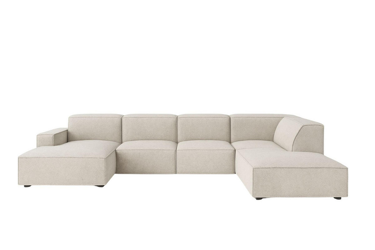 ECKSOFA Cursal V, Stoff Artico, Nata, Rechts - Beige, Holz (364/262cm) - Kaiser Möbel