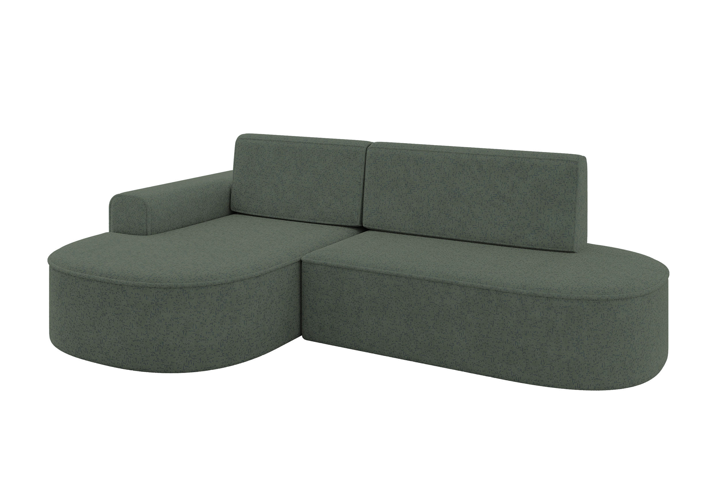 ECKSOFA mit Schlaffunktion und Bettkasten Ottomane Links MARI-L1-S - 283x167x73 cm Grün Tissu - Schwarz/Grün, Holzwerkstoff/Kunststoff (283/167cm) - ALTDECOR
