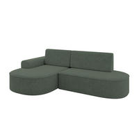ECKSOFA mit Schlaffunktion und Bettkasten Ottomane Links MARI-L1-S - 283x167x73 cm Grün Tissu - Schwarz/Grün, Holzwerkstoff/Kunststoff (283/167cm) - ALTDECOR