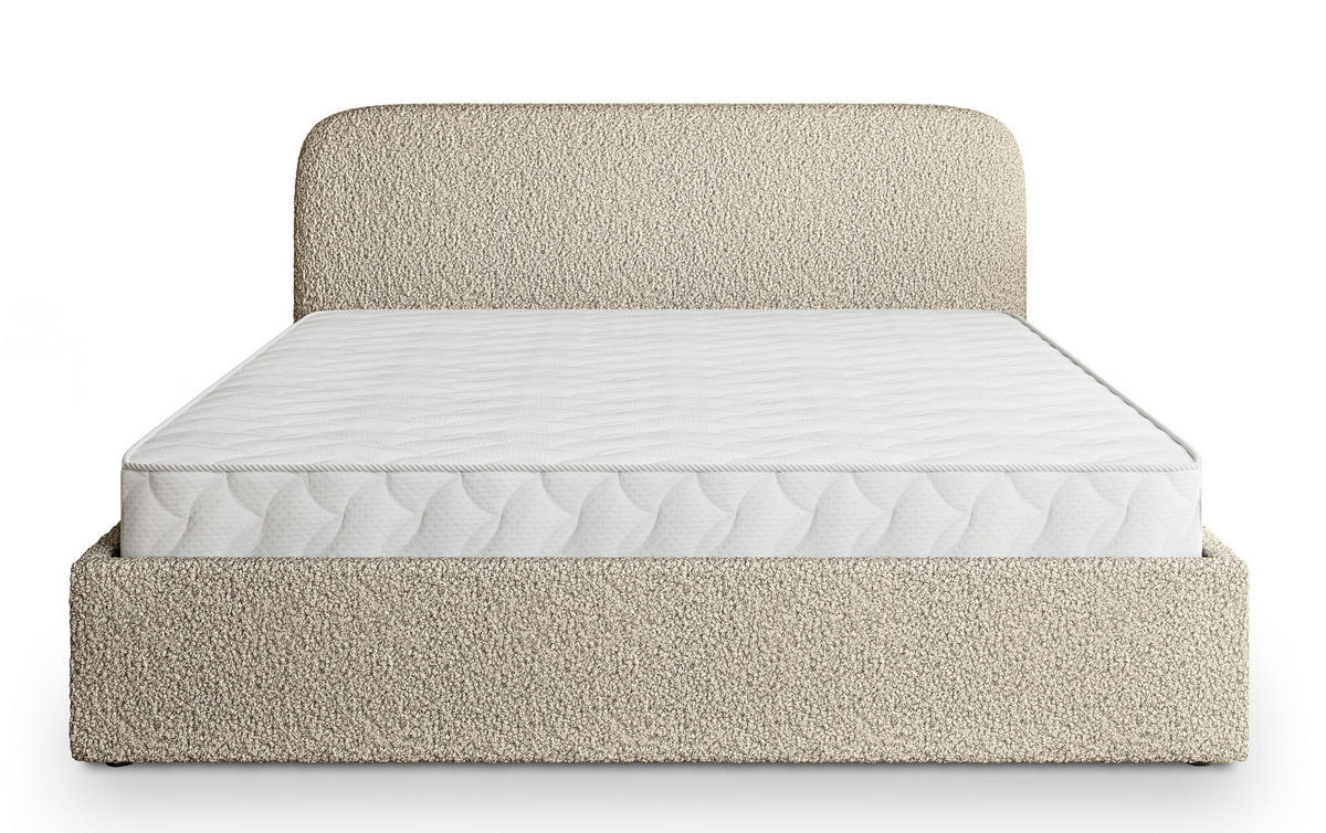 POLSTERBETT RENIVE Q 120x200 cm mit Bettkästen - Beige - Beige, Holz/Textil - MASSENO