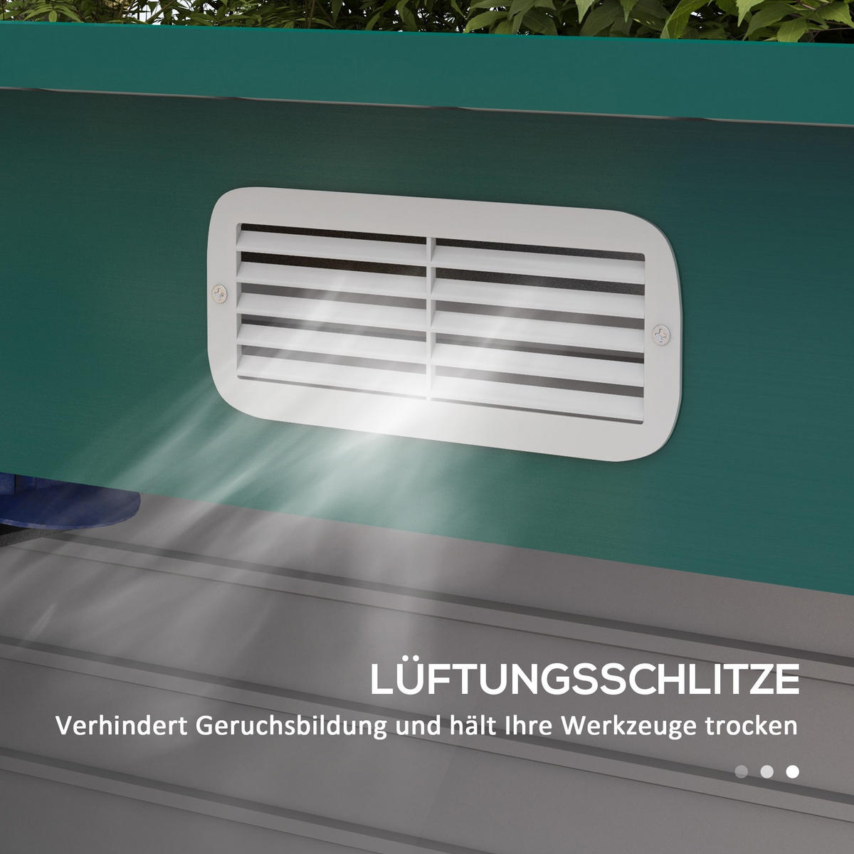 GERÄTEHAUS Stahl 249 x 121 x 166/183 cm - Grün, Metall (121/183/249cm) - Outsunny