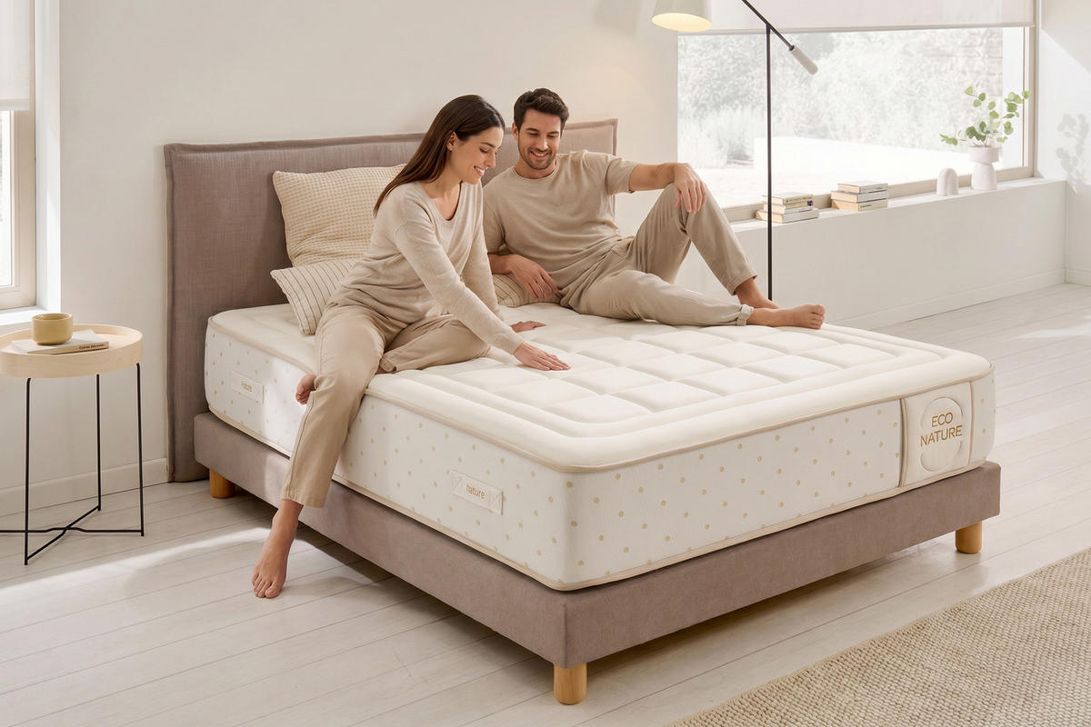 MADRAC Eco Nature Memory Foam - 180X200 cm- Čvrstoća H2/H3 - bež, tekstil (180/200cm) - Moonia