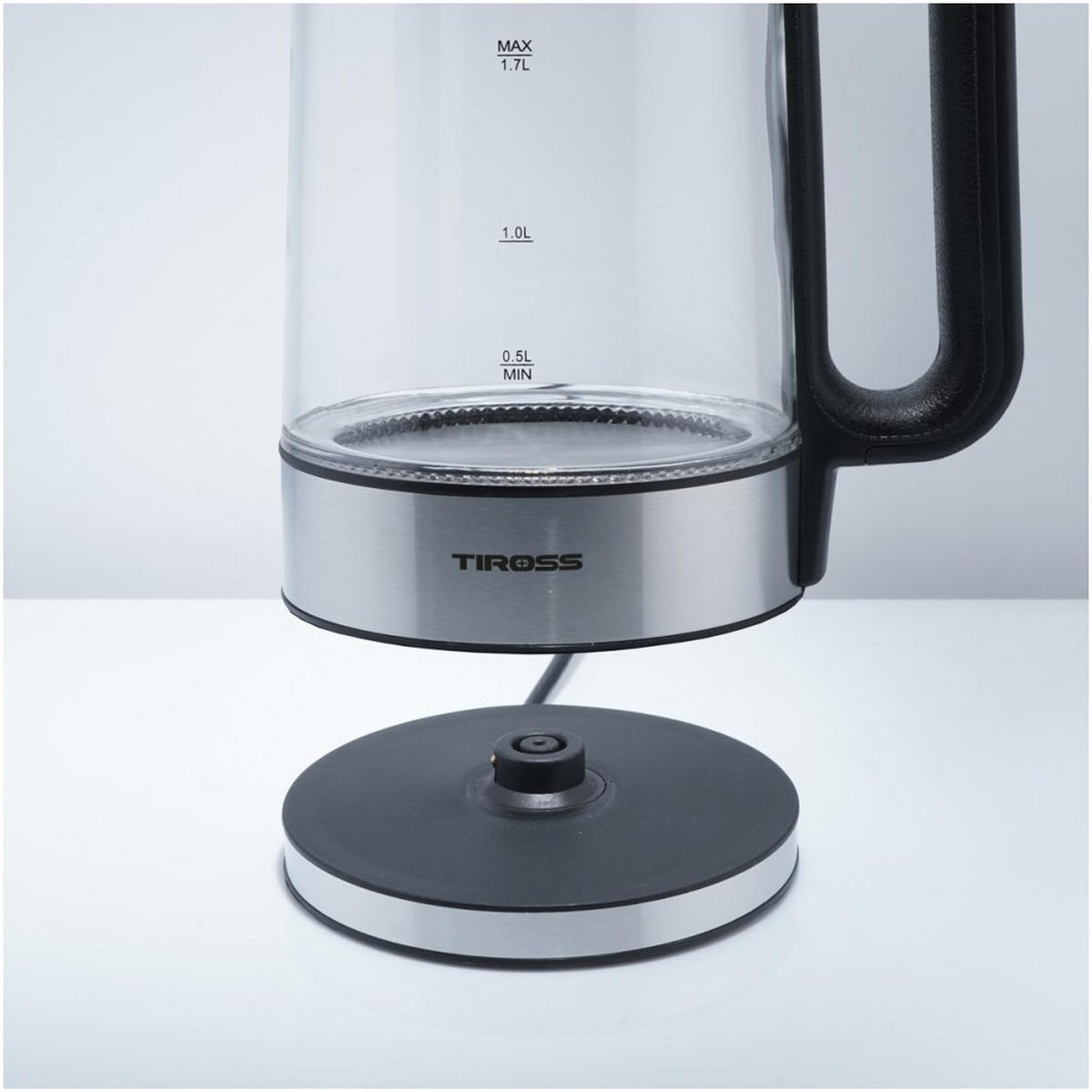 WASSERKOCHER ELEKTRISCH Silber 16/16/24 cm TS2703 - Silberfarben, Glas (16/24/16cm) - Tiross 