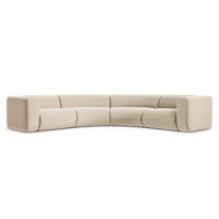 ECKSOFA Samt Stoff Beige - Beige/Creme, Kunststoff/Textil (318/318cm) - Makamii