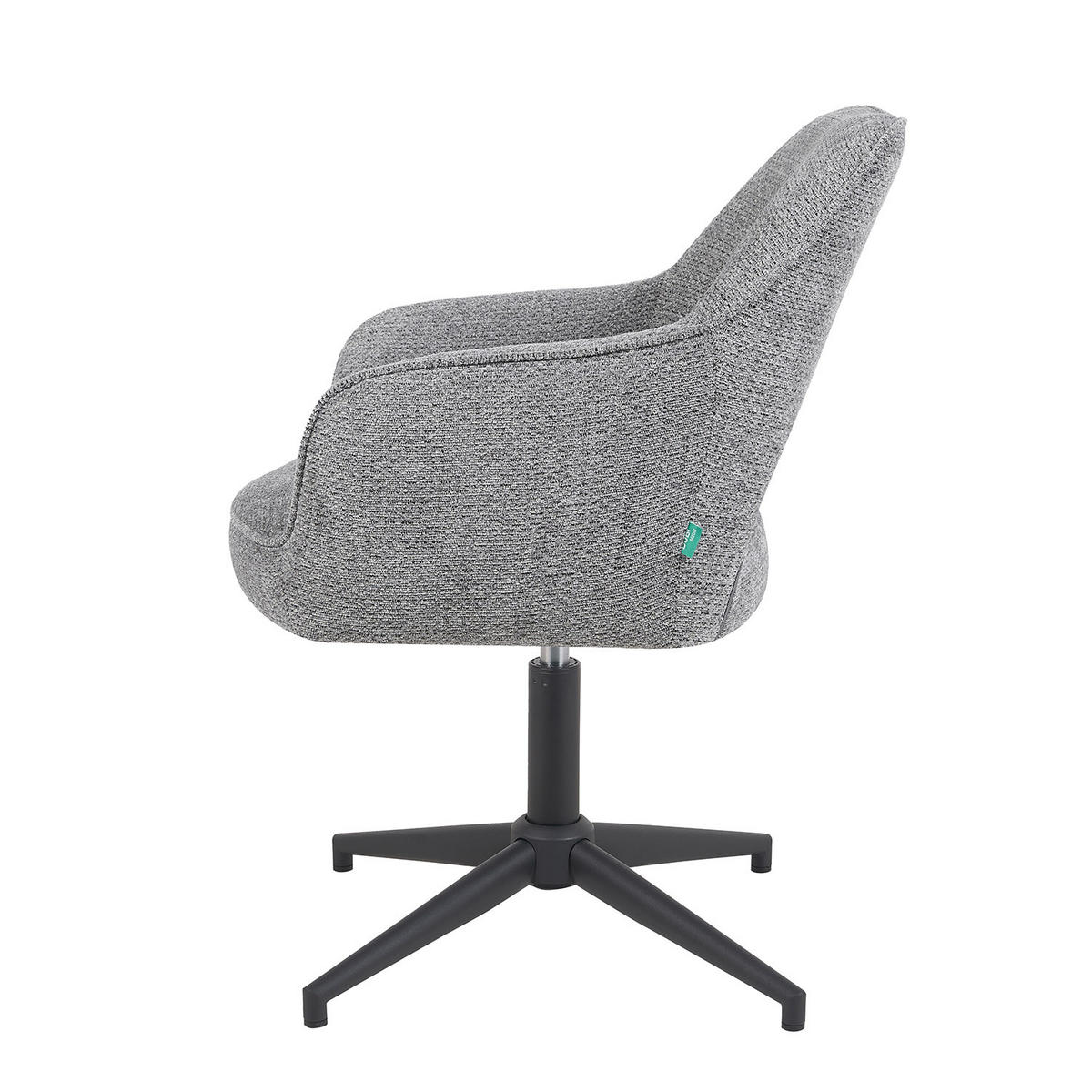 BÜROSTUHL Mika-Bryn 2er-Set - Dunkelgrau/Schwarz, Textil/Metall (60/84/65cm) - DUBI Möbel