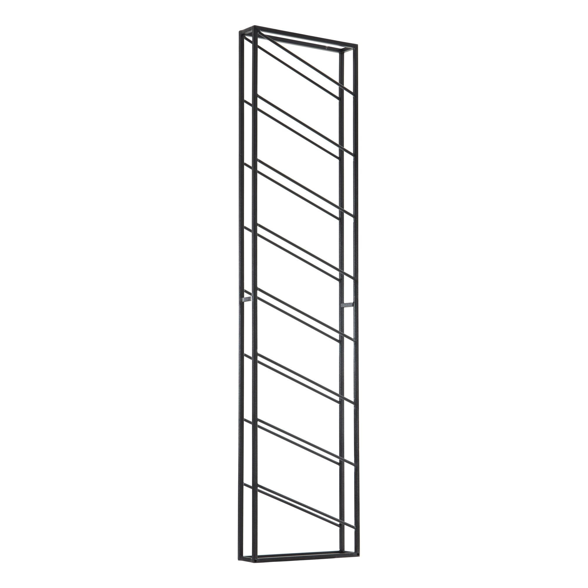 WEINREGAL STILVIN Eisen Pulverbeschichtet Wandmontage Handgefertigt, Schwarz 36x8x150 cm - Schwarz, Metall (36/150/8cm) - KADIMA DESIGN