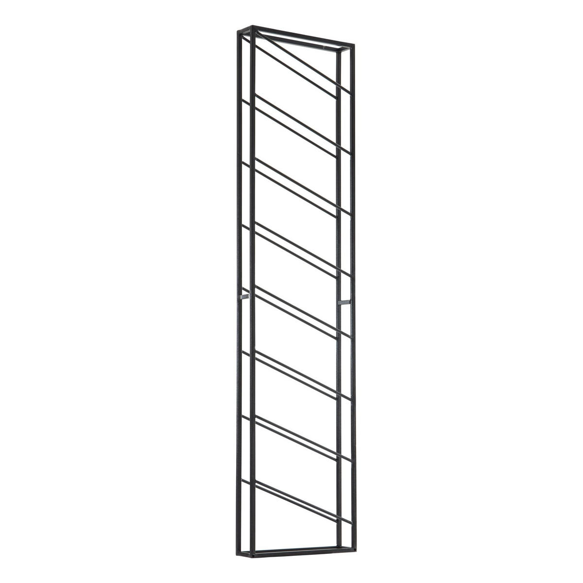 WEINREGAL STILVIN Eisen Pulverbeschichtet Wandmontage Handgefertigt, Schwarz 36x8x150 cm - Schwarz, Metall (36/150/8cm) - KADIMA DESIGN