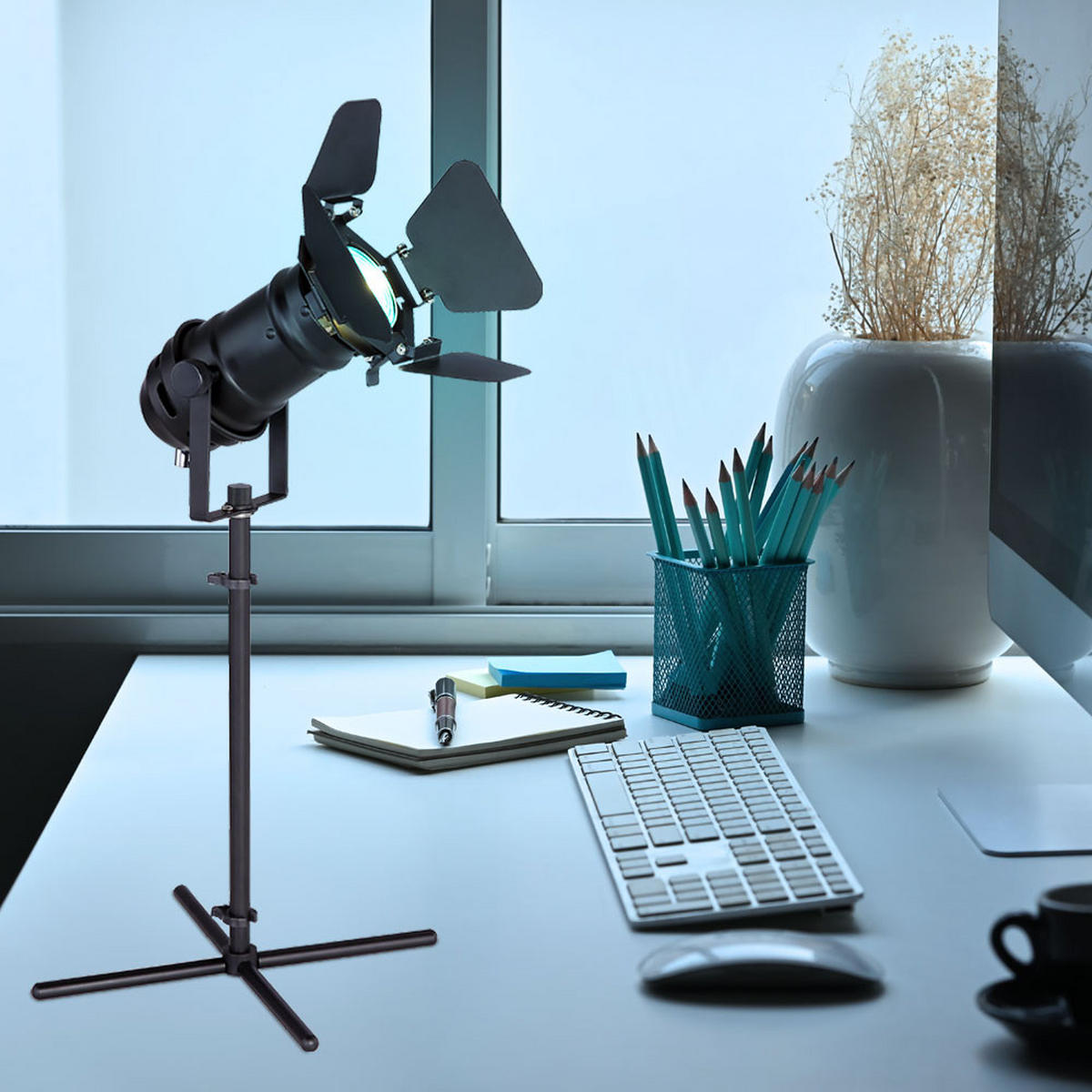 LED TISCHLEUCHTE Kunststoff Weiß - Weiß, Metall (27.5/24/48.5cm) - Globo Lighting