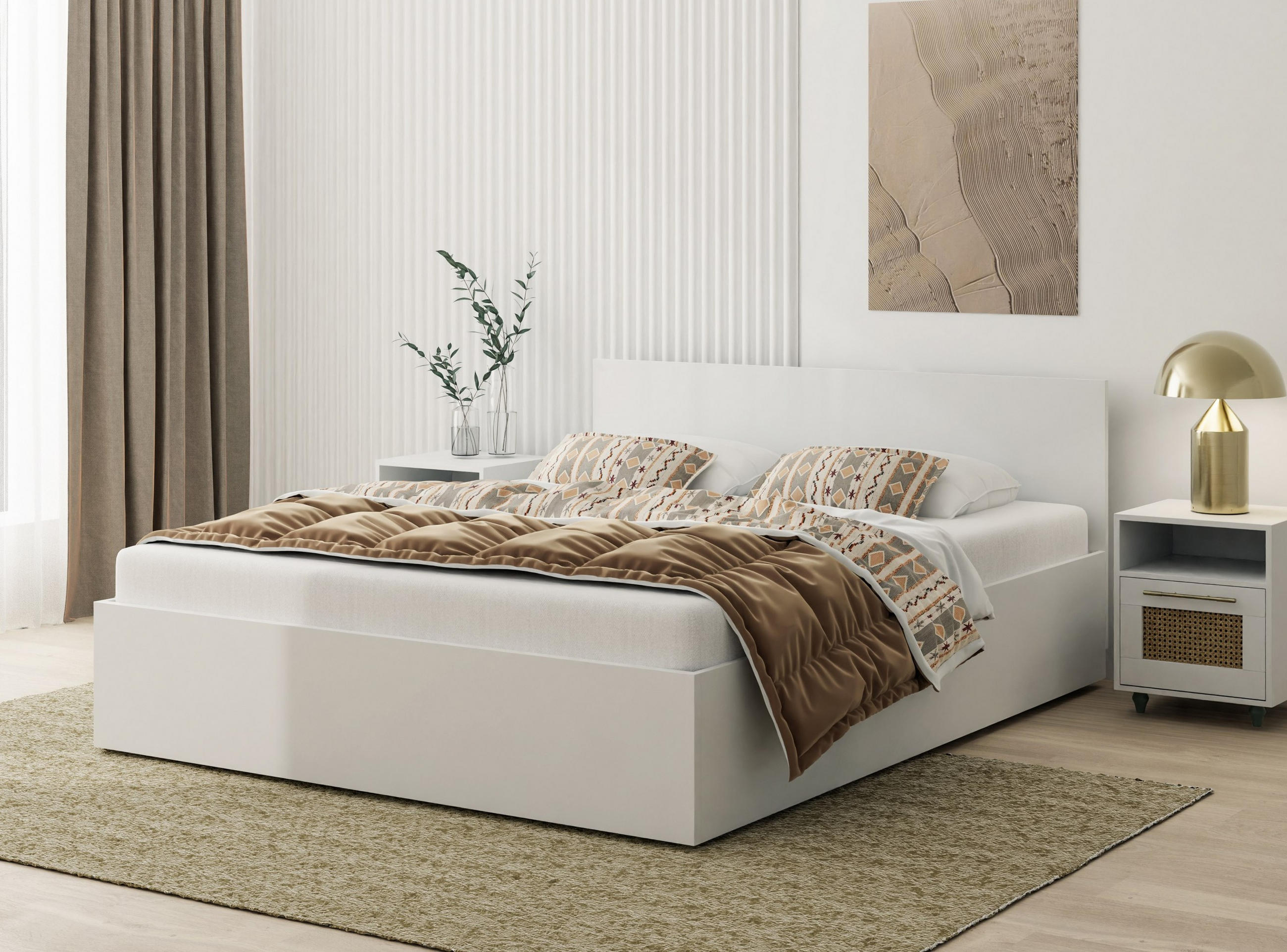 BETT Weiß ALDO Mit Bettkasten 160x200 cm - Weiß, Textil (160/200cm) - Sepro Meble
