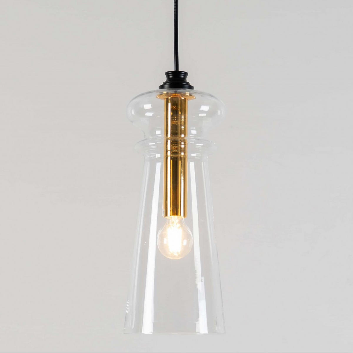 HÄNGELEUCHTE Vantaa, Gold / Messing, 32.5cm - Goldfarben, Glas (135/13/32.5cm) - KOSILUM