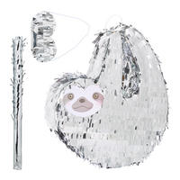 PINATA - Silberfarben, Wellpappe/Kunststoff (44/48/8cm) - Relaxdays