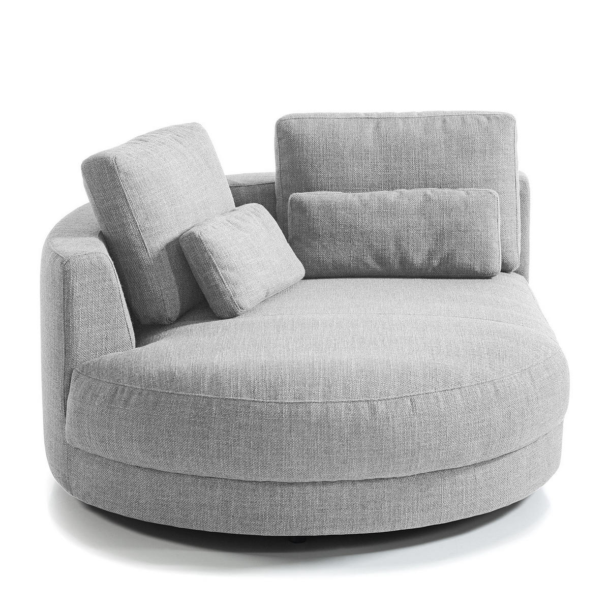 MODULLONGCHAIR - Hellgrau, Textil (129/74/167cm) - home24