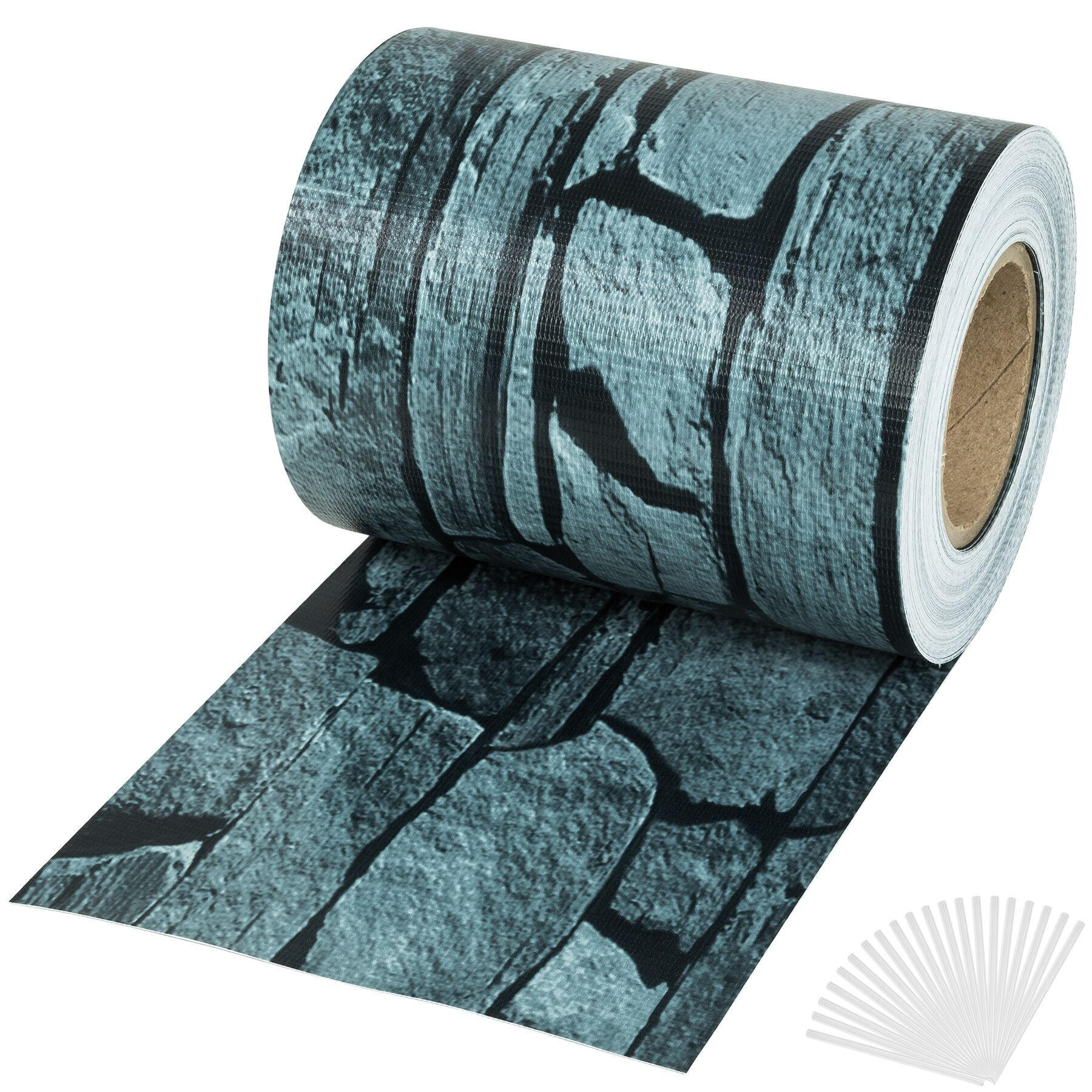 SICHTSCHUTZSTREIFEN ,leichte Montage, inklusive Befestigungsclips,schiefer - Schieferfarben, Kunststoff (7000/19cm) - tectake