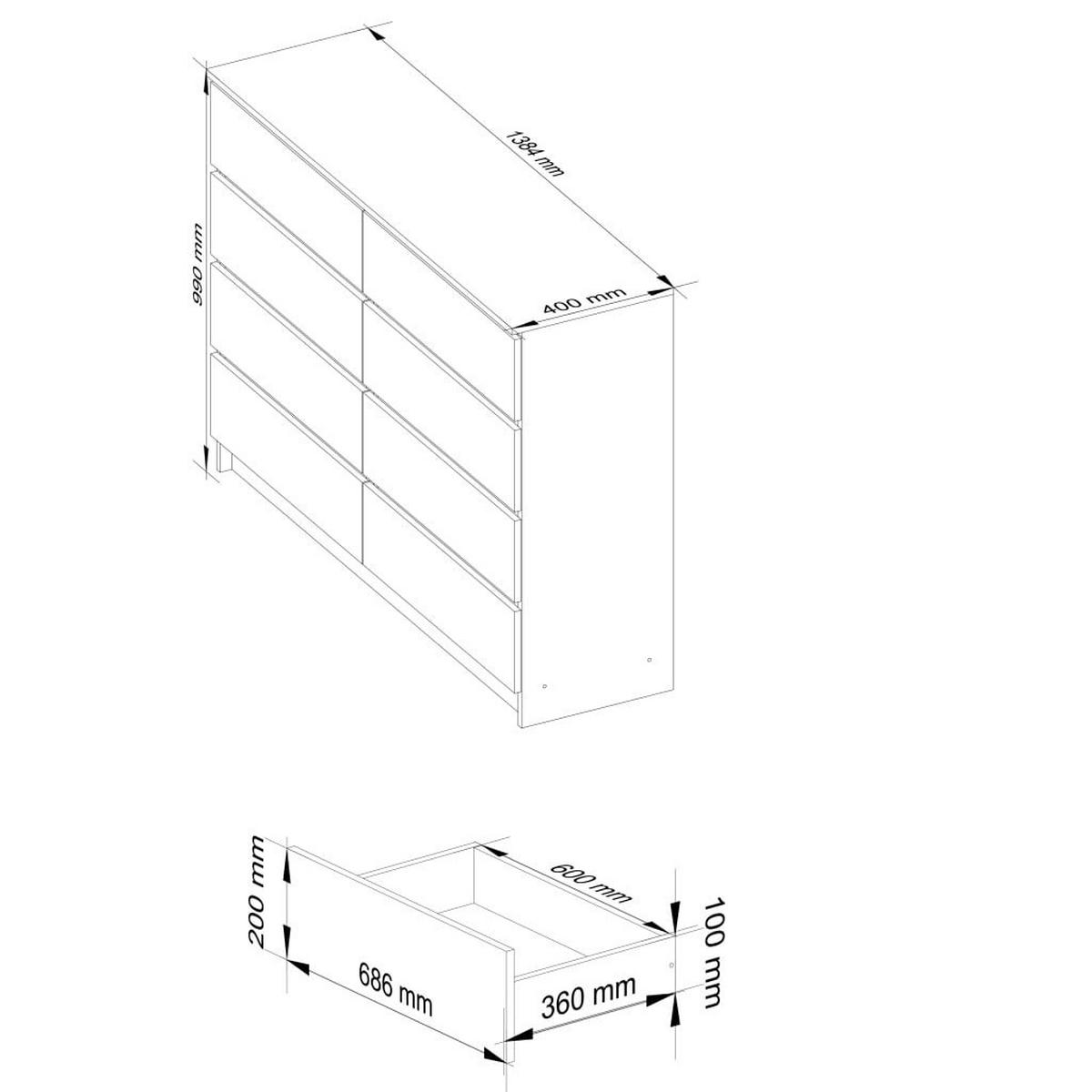 KOMMODE Eiche Sonoma 99/138/40 - Sonoma Eiche, Holzwerkstoff (138/99/40cm) - RAUMHIRSCH FURNITURE