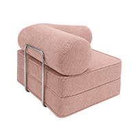 VERWANDELBARER Sessel aus Cordstoff Puderrosa - Pink, Textil (100/70/100cm) - SURB