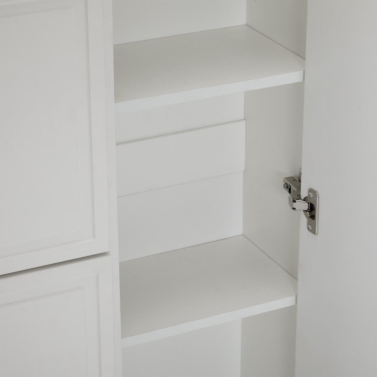 SCHUHSCHRANK Modern Goldgriffe Weiß 120x24x107cm - Weiß, Holzwerkstoff (24/107/120cm) - FLIEKS