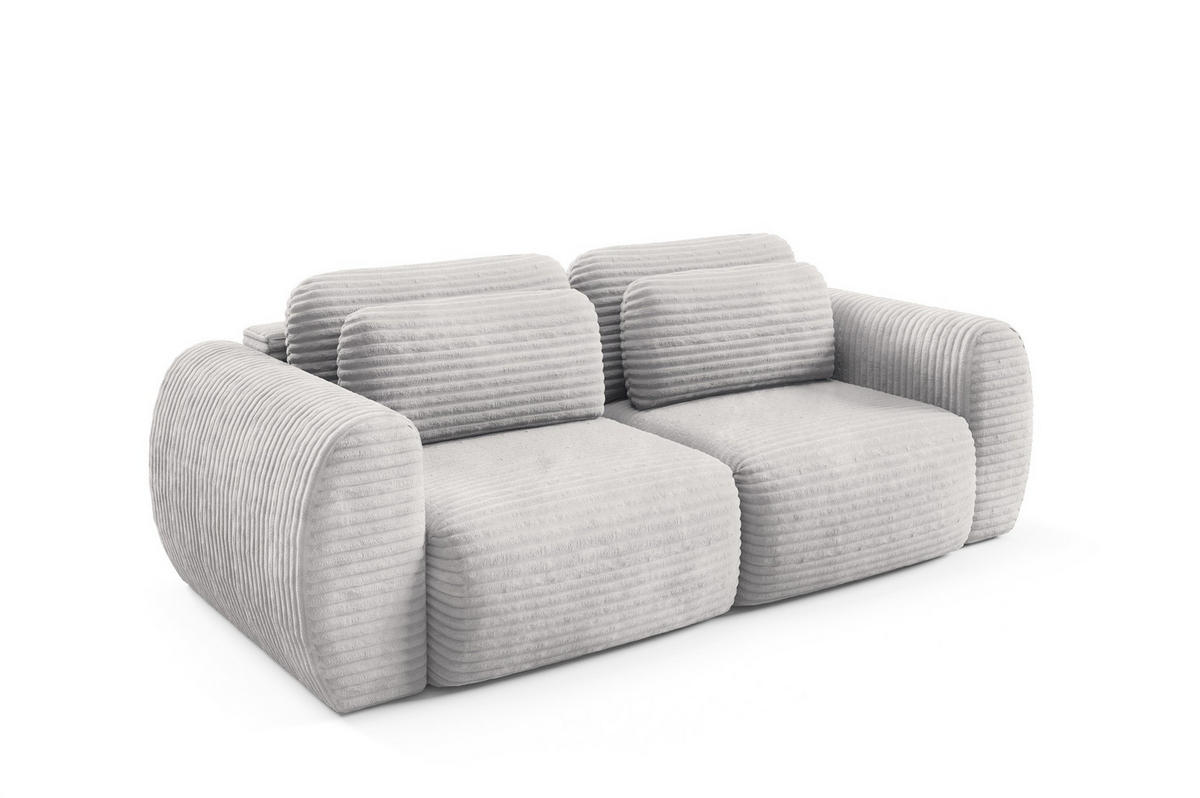 SCHLAFSOFA Simone - Grau, Holzwerkstoff/Textil (266/95/110cm) - Fun Möbel