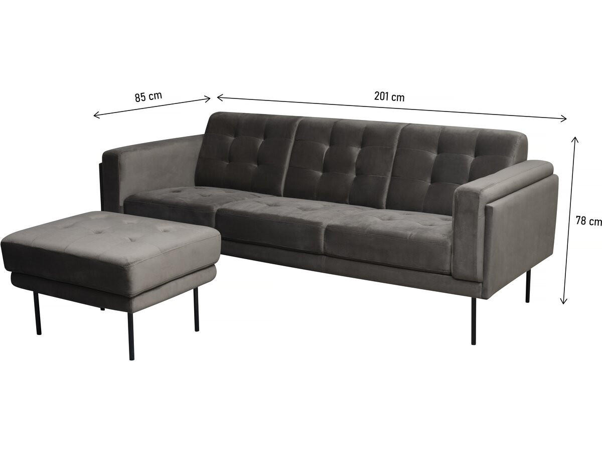 ECKSOFA noé Grau - Grau, Textil (85/201cm) - Habitat Garten