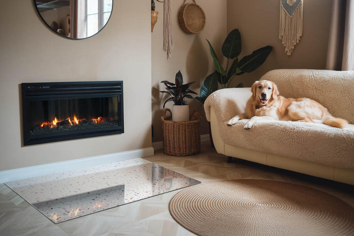 GLASPLATTE für Kamin 120x80 cm - Weiß, Glas (120/80/0.4cm) - TULUP