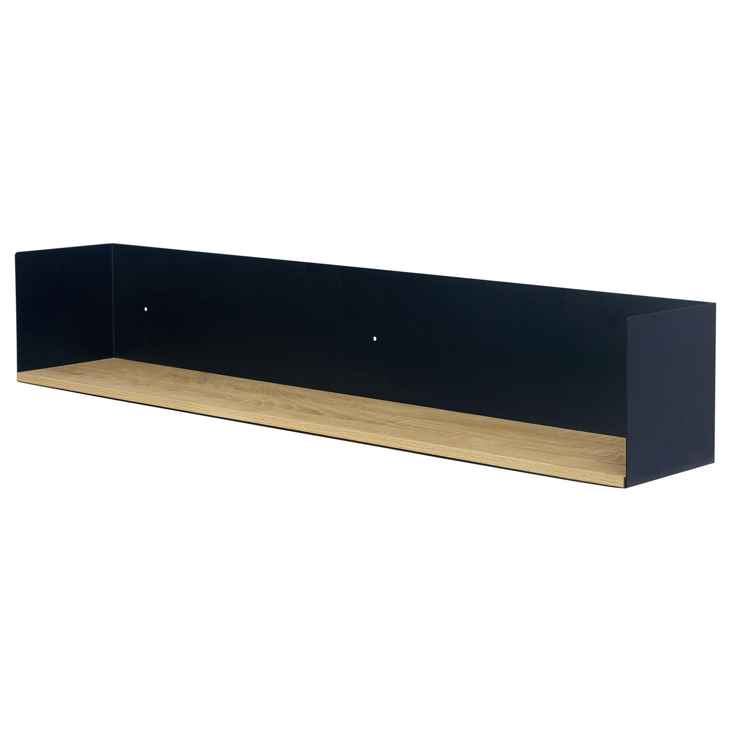 WANDBOARD - Echtholzfurnier - Tanne / Eisen - Schwarz, Holzwerkstoff/Metall (100/18/18cm) - home24