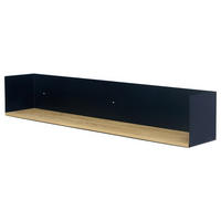 WANDBOARD - Echtholzfurnier - Tanne / Eisen - Schwarz, Holzwerkstoff/Metall (100/18/18cm) - home24