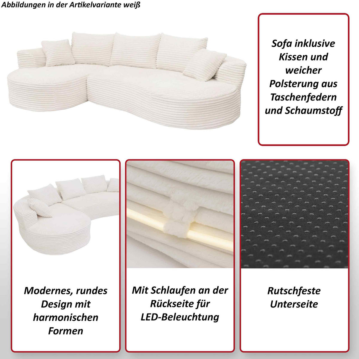 SOFA-GARNITUR Hellgrau - Hellgrau, Textil (296/61/159cm) - MCW