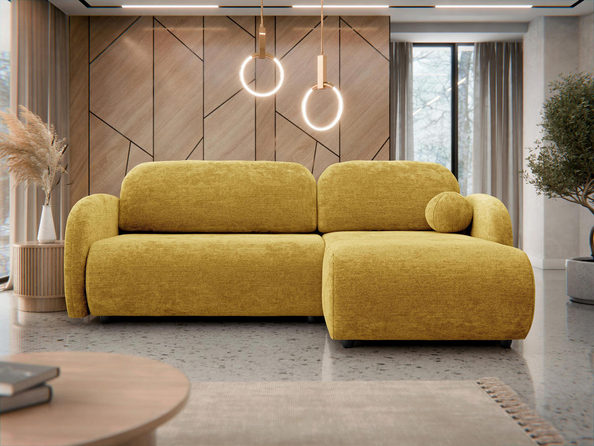 ECKSOFA Dream L - Schwarz/Rosa, Holz/Kunststoff (233/160cm) - MIRJAN24